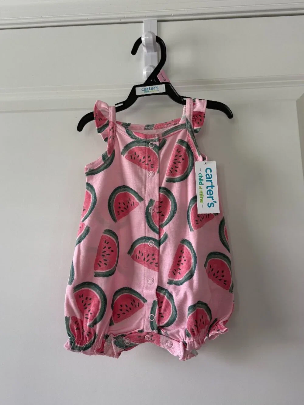 Carter's Child of Mine Baby Girl Watermelon Romper Size 0-3 Months